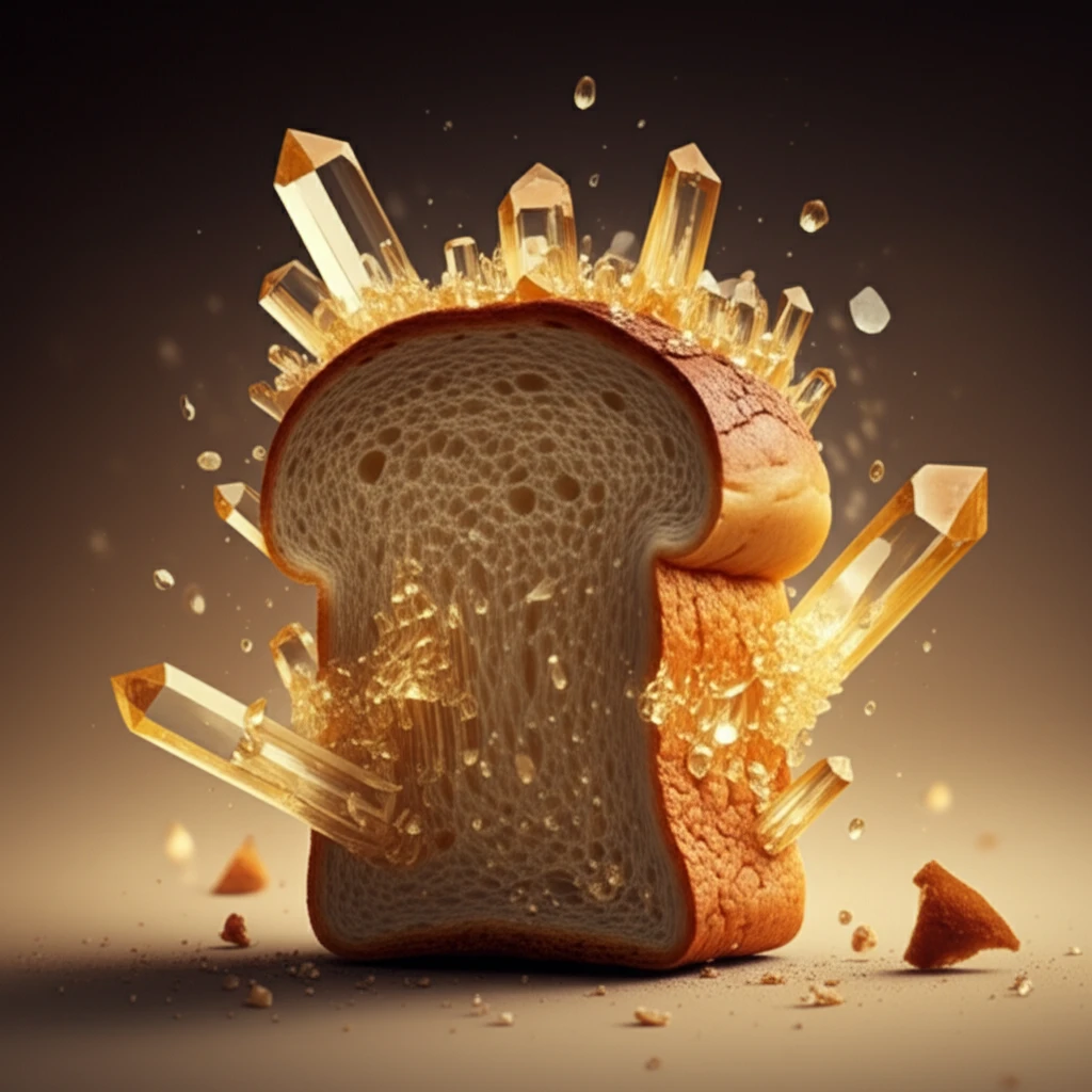 Waste bread transforming into xanthan gum crystals