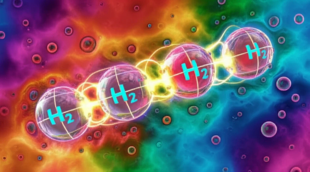 Illustration of chain-like structures formed by positively charged ions in an ionic liquid.