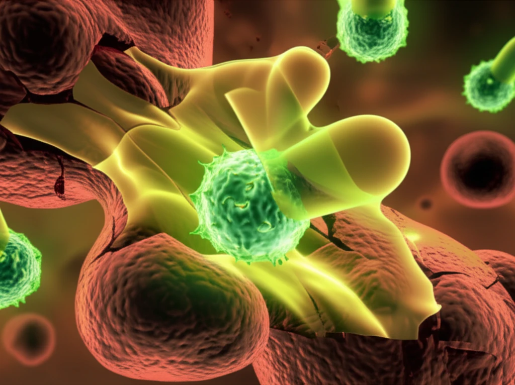 Papain enzymes attacking cancer cells