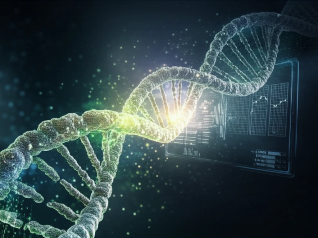 DNA strand morphing into a medical chart, symbolizing evolving gene classifications.