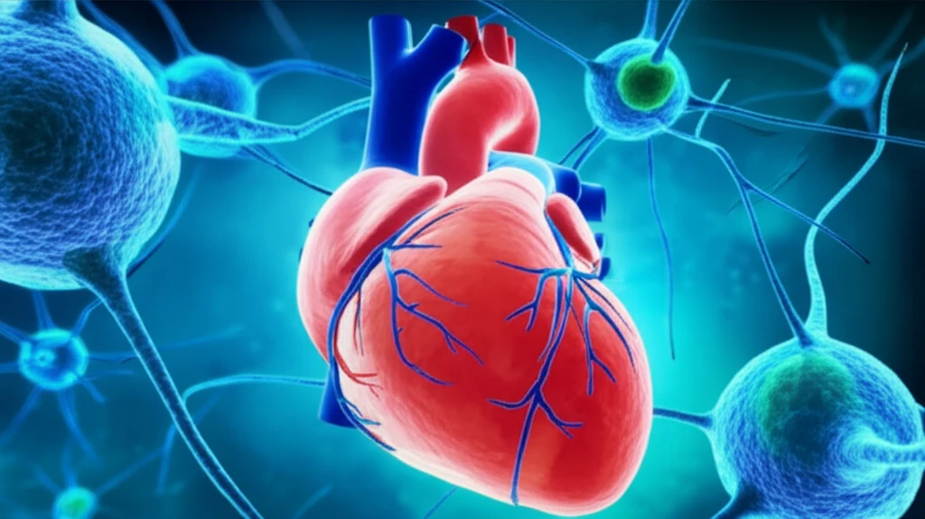 Dendritic cells interacting with a human heart