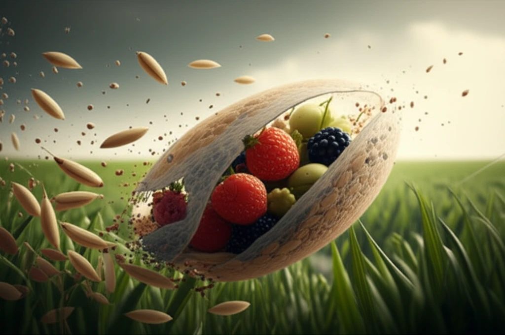 Rice and oat husks transforming into sustainable food packaging.