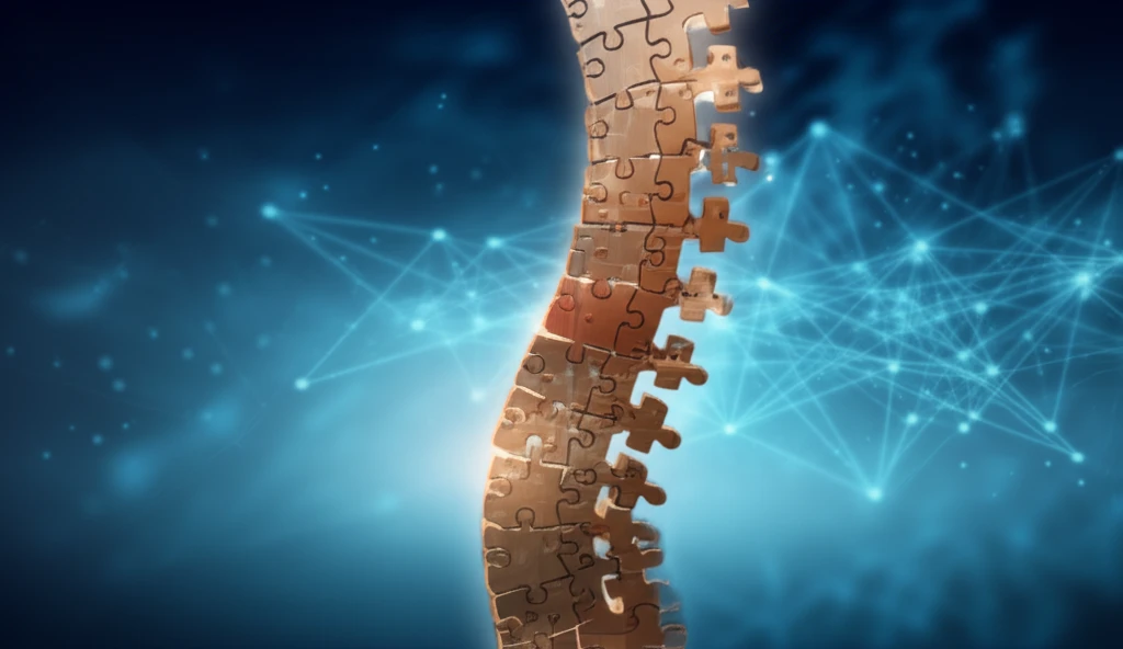 Interconnected puzzle pieces forming a spine, symbolizing the AOSpine classification system and standardized care.