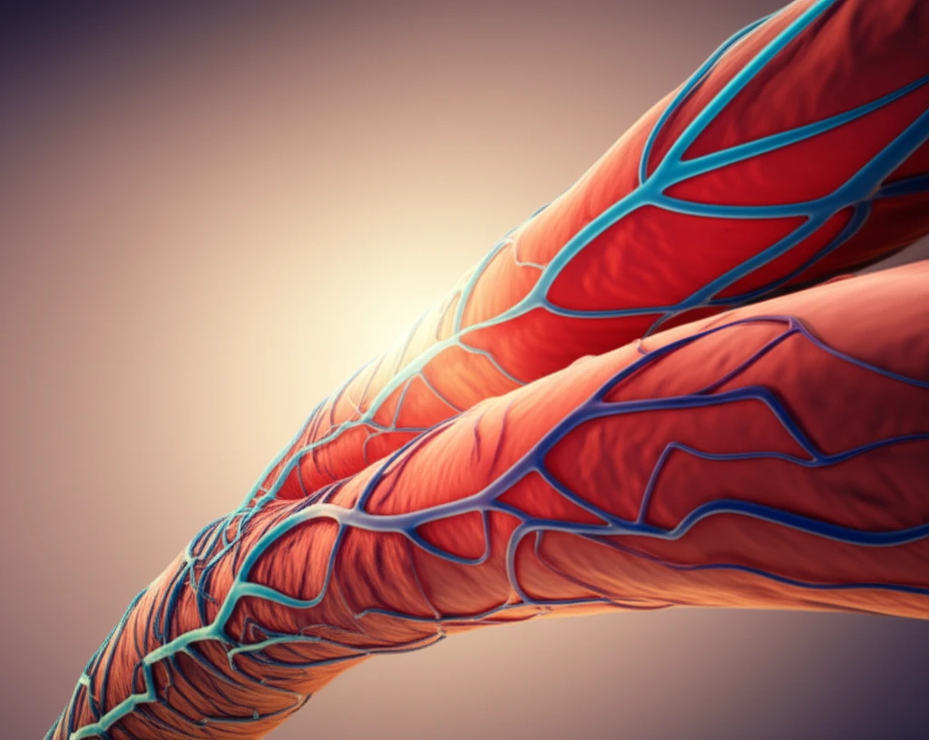 Lymphatic vessels compressed by negative pressure, representing NPWT treatment.