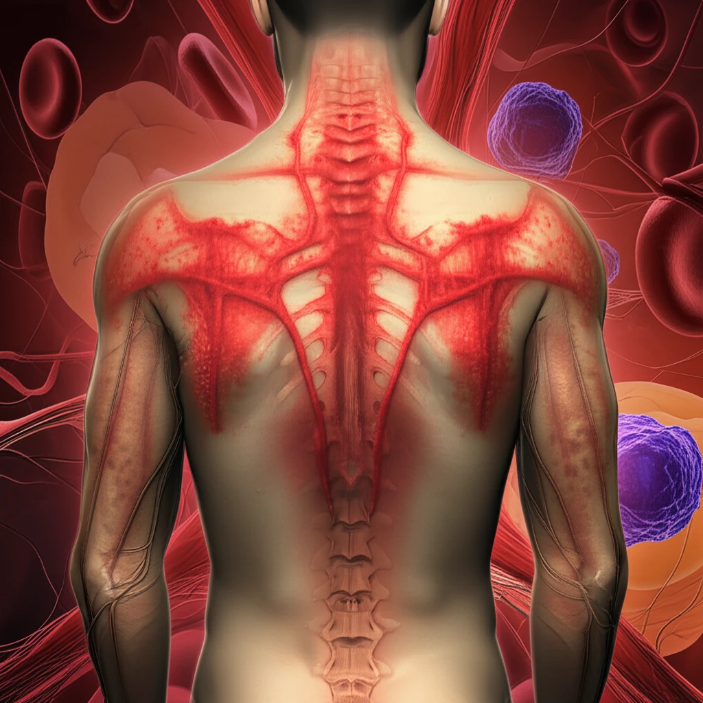 Illustration depicting Papuloerythroderma of Ofuji (PEO) rash, highlighting the characteristic sparing of skin folds.