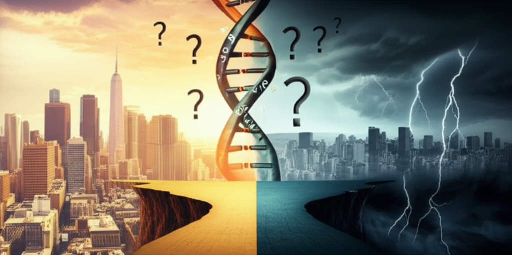 Diverging paths representing triumph and disaster in lung cancer treatment with osimertinib.