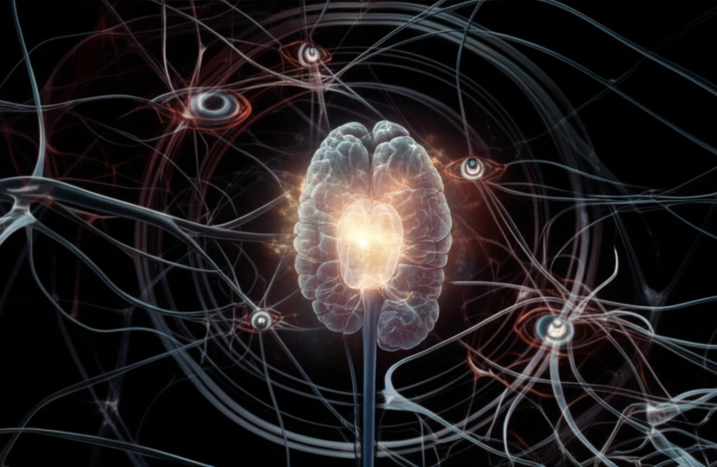 Illustration of Pituitary Gland with Nerves