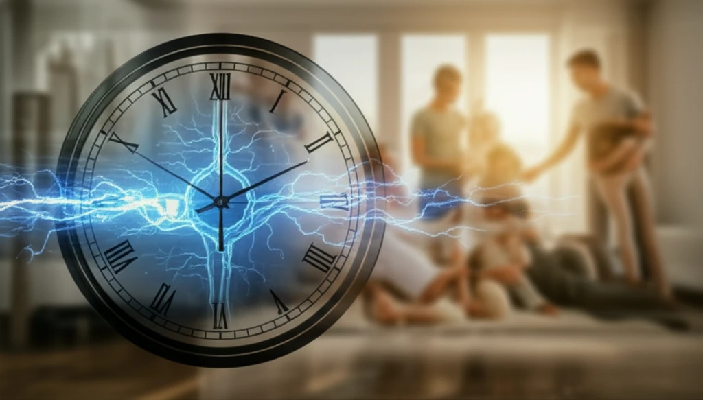 Neurological pathways overlaid on a clock, representing acute stroke management.