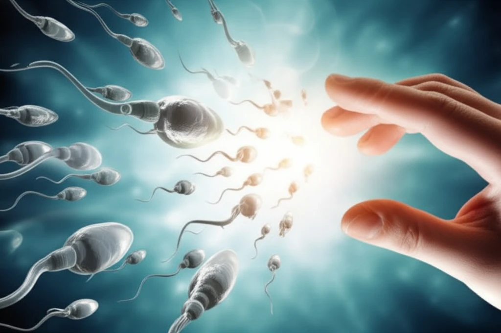 Sperm cells moving towards a hopeful destination, symbolizing improved fertility.