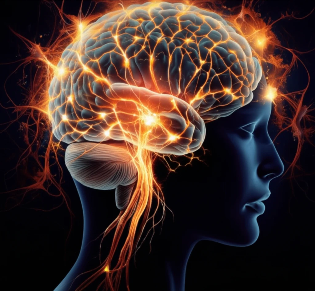 Neural pathways illuminate in the brain in response to heat, triggering an escape response.