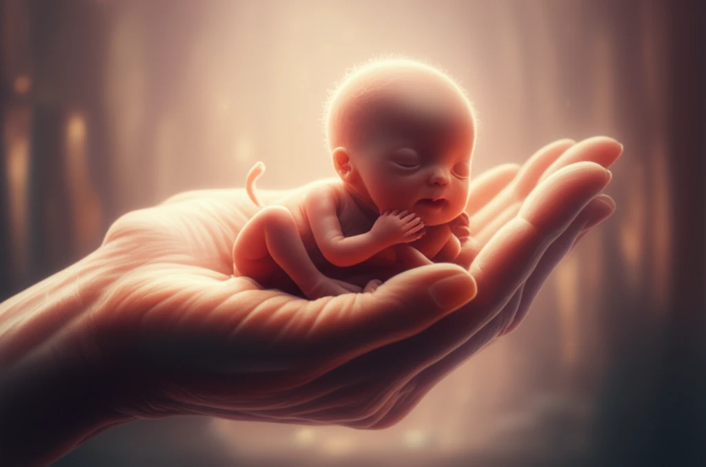 Gentle touch of nursing hand.