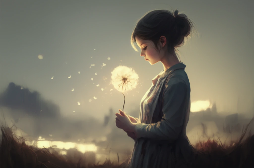 Woman holding dandelion, symbolizing hope in cancer treatment.