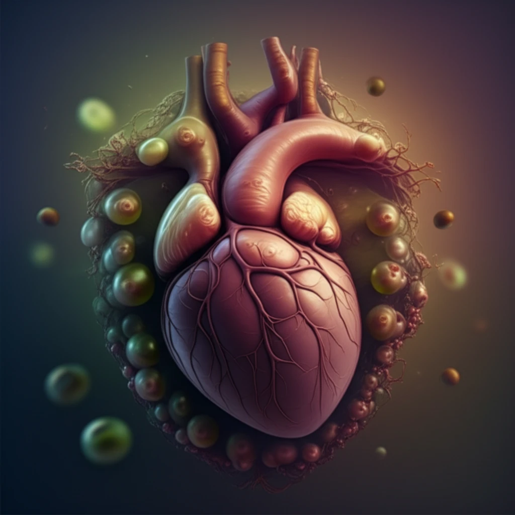 Grape seeds forming a shield around an aorta.