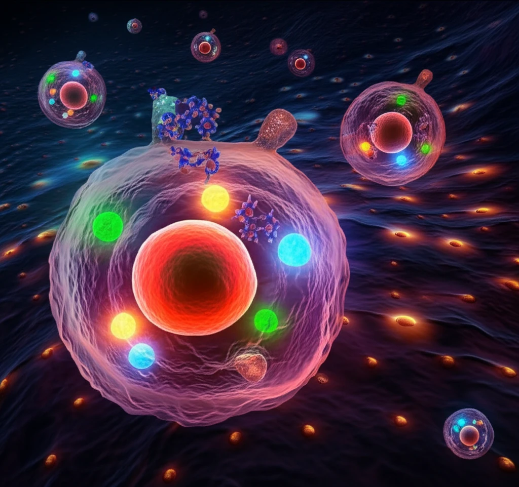 Illustration of Apricoxib and IL-27 molecules preventing EMT in lung cancer cells.