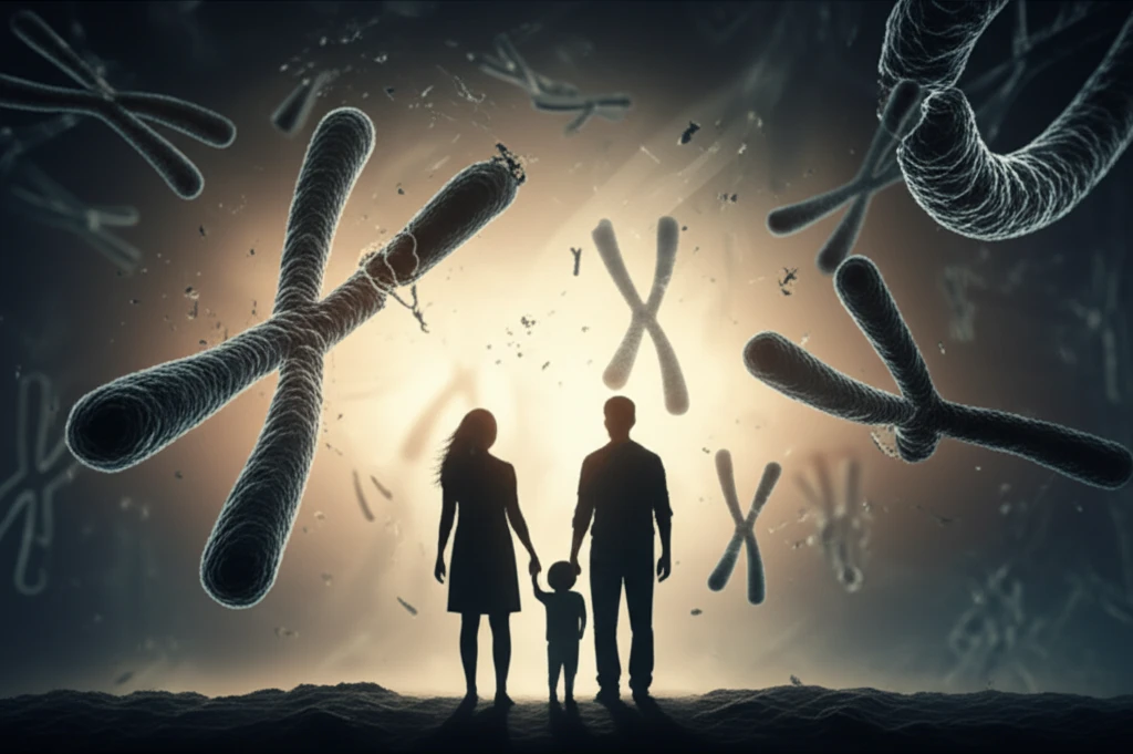 Chromosomes intertwined in a hopeful light.