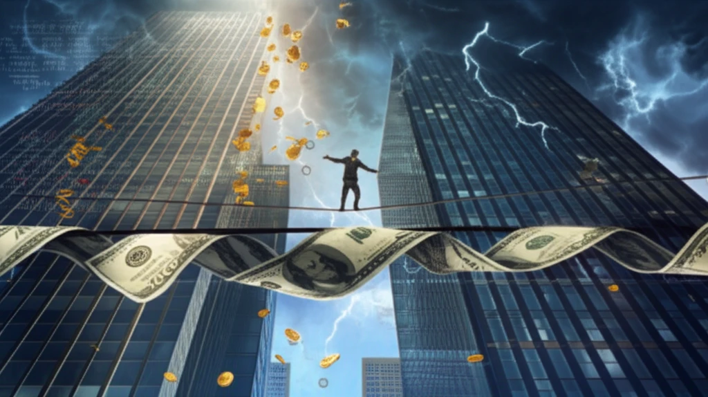 Hedge fund manager balancing risk and reward.