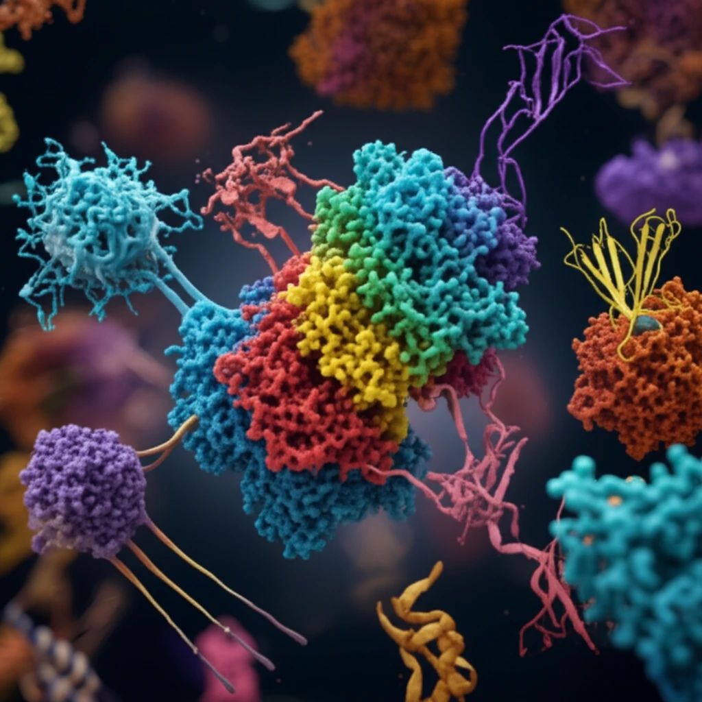Illustration of DCAF1 protein orchestrating cellular processes.