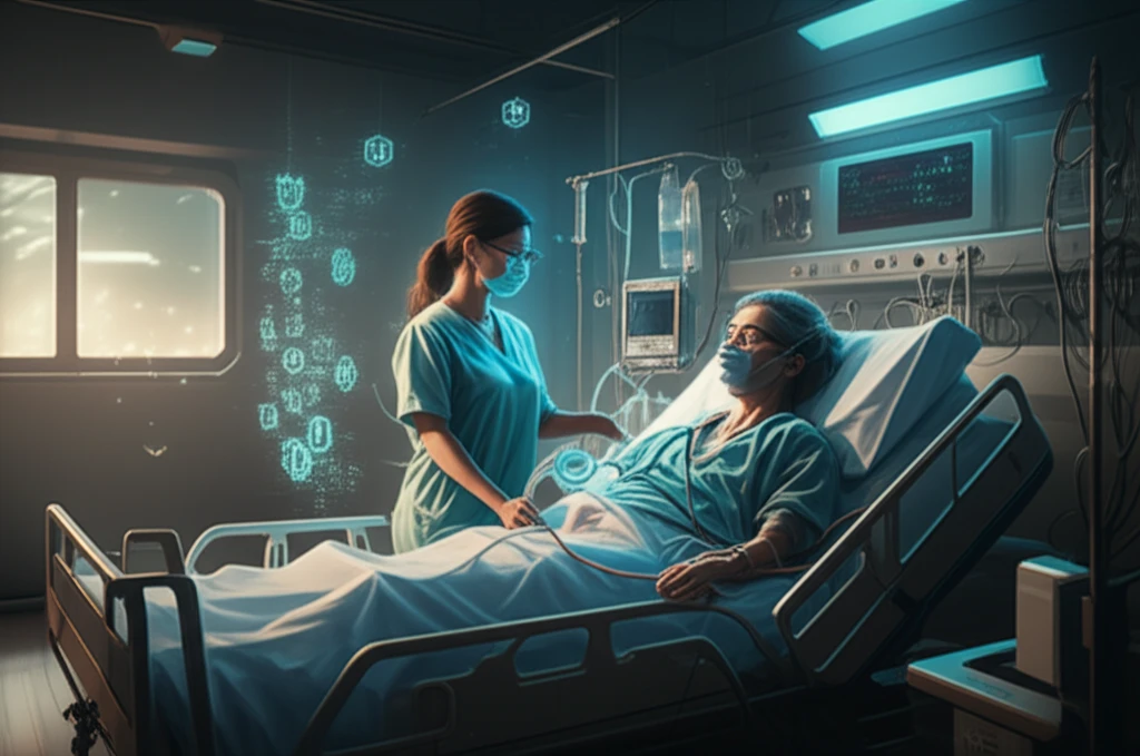 A nurse caring for a ventilated patient in an ICU, symbolizing knowledge and protection.