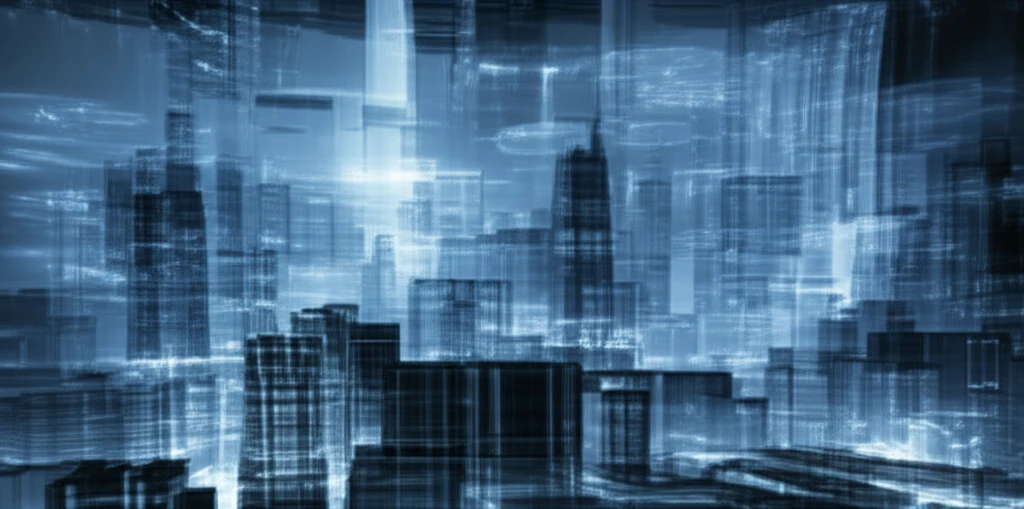 Futuristic city skyline with glowing buildings, symbolizing heat-resistant concrete.