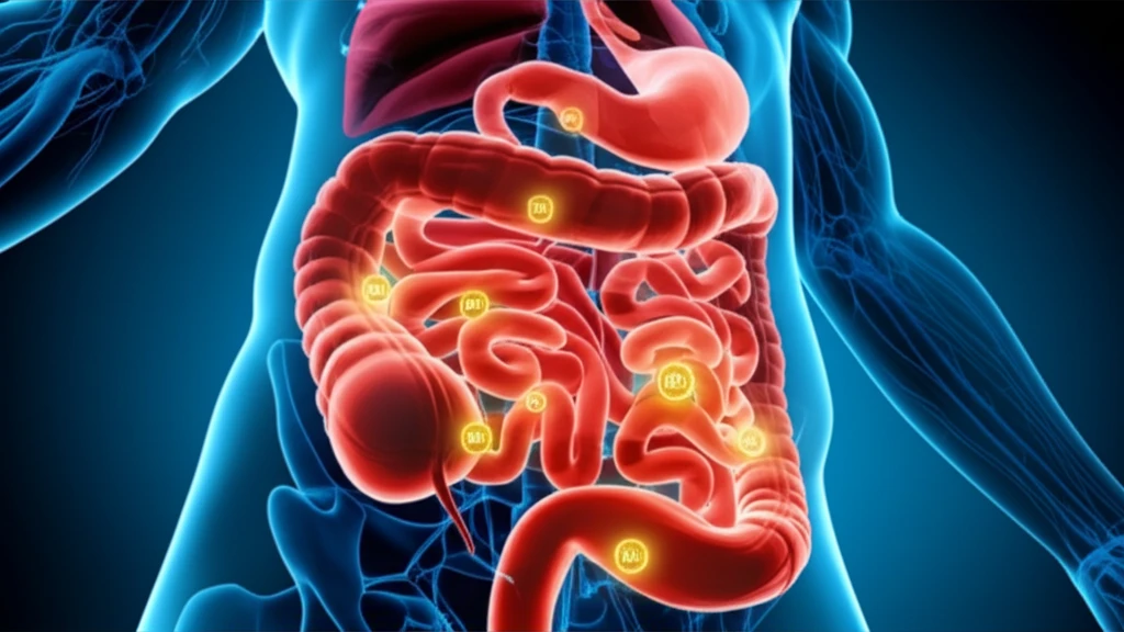 Intestine transforming into a nerve pathway, symbolizing the connection between gut health and nerve function.