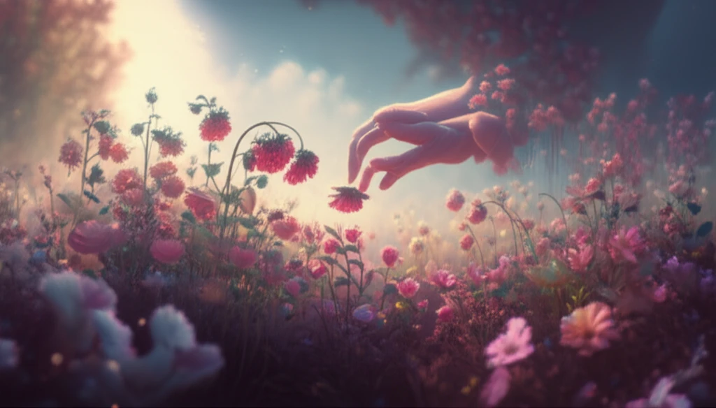 Blooming flower garden symbolizing hope and improved quality of life in cancer treatment.