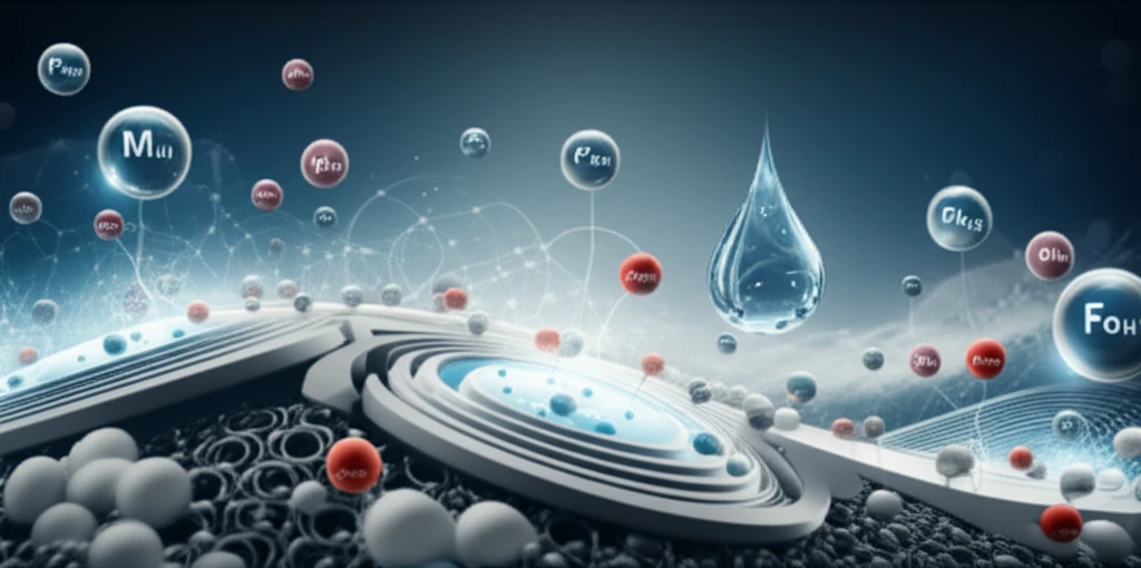 Microscopic view of ions interacting with an electrode surface during electrochemical dilatometry.
