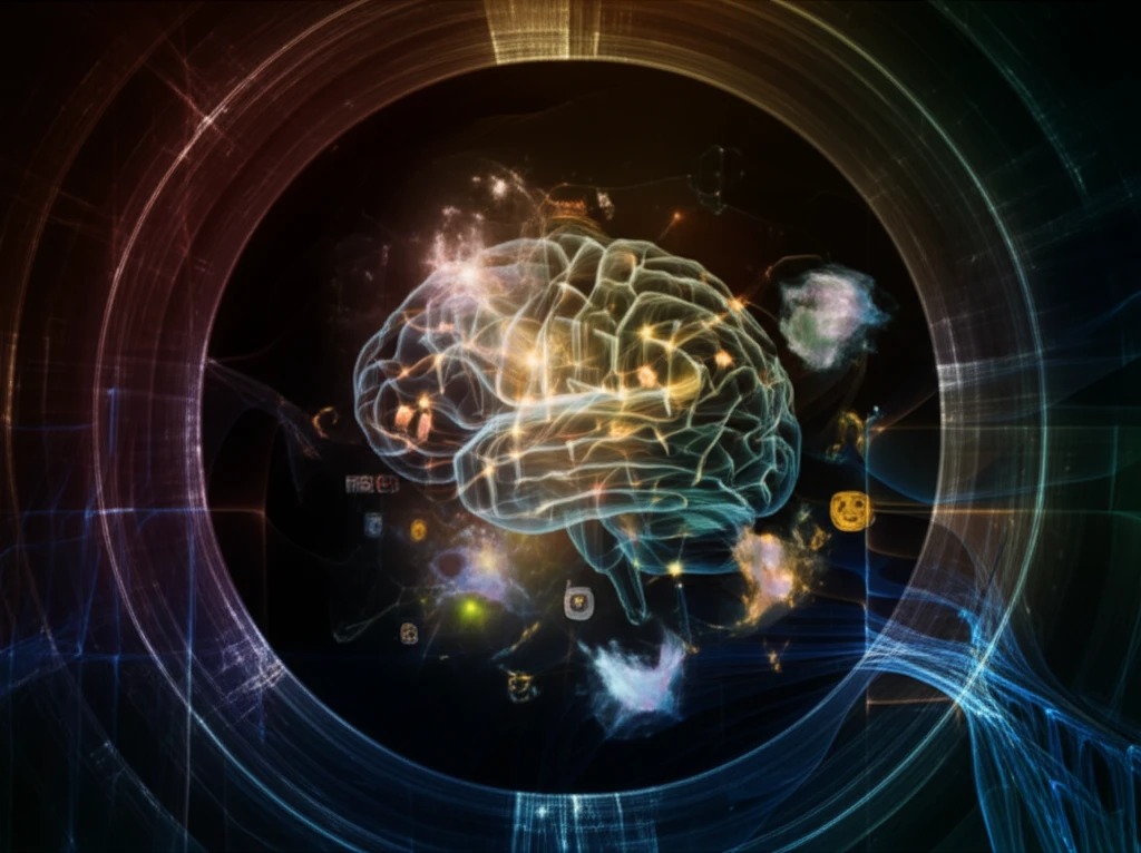 Digital illustration of a brain with glowing circuits and data streams, representing personalized mental health treatment.