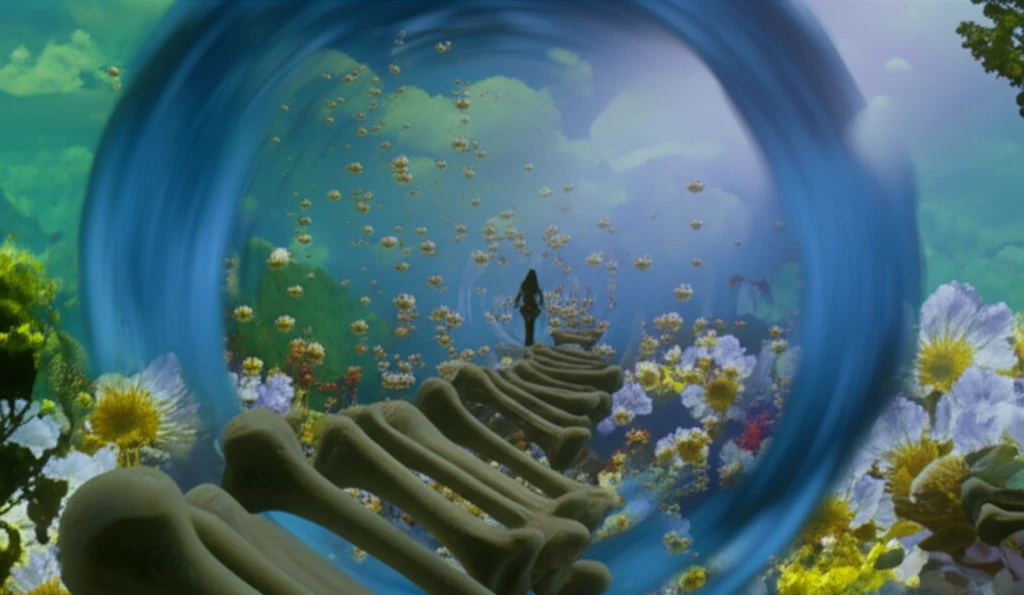 Balancing beam made of bones symbolizing orthopedic surgery and muscular strength.