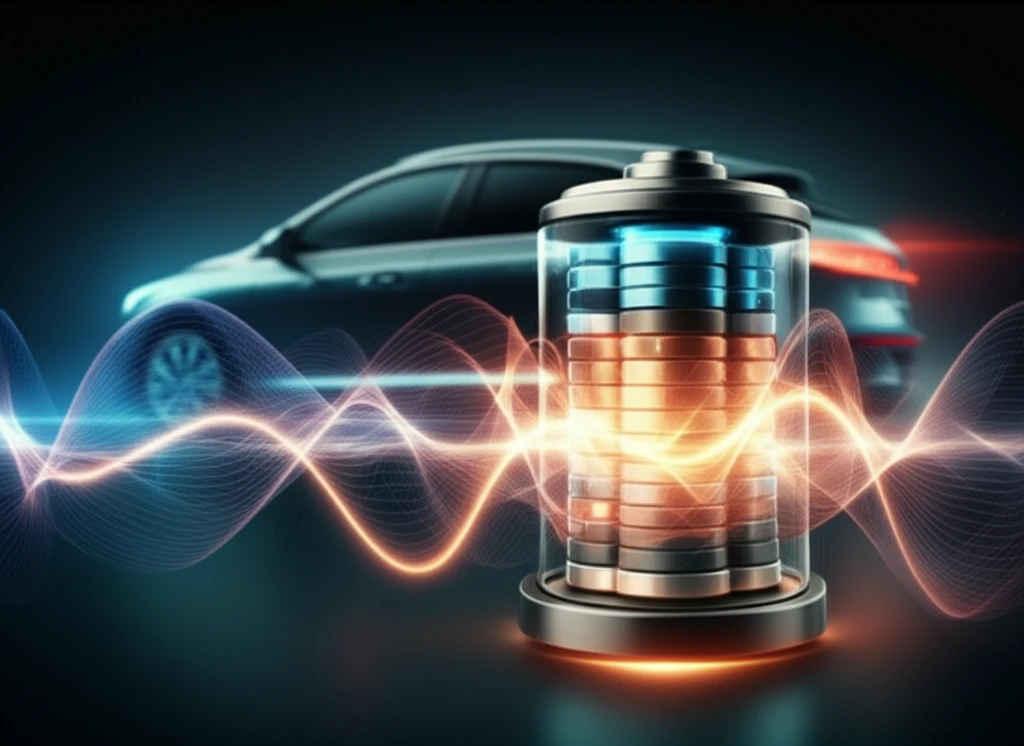 Sound waves energizing lithium-ion battery components.