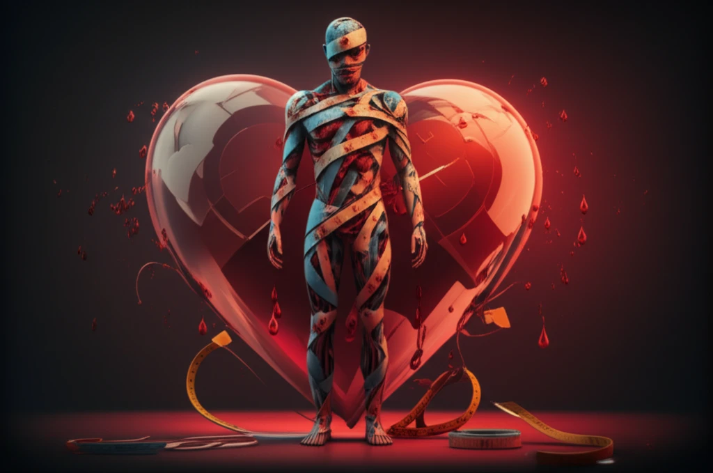 Digital illustration representing hypertension prediction using body measurements and blood data.