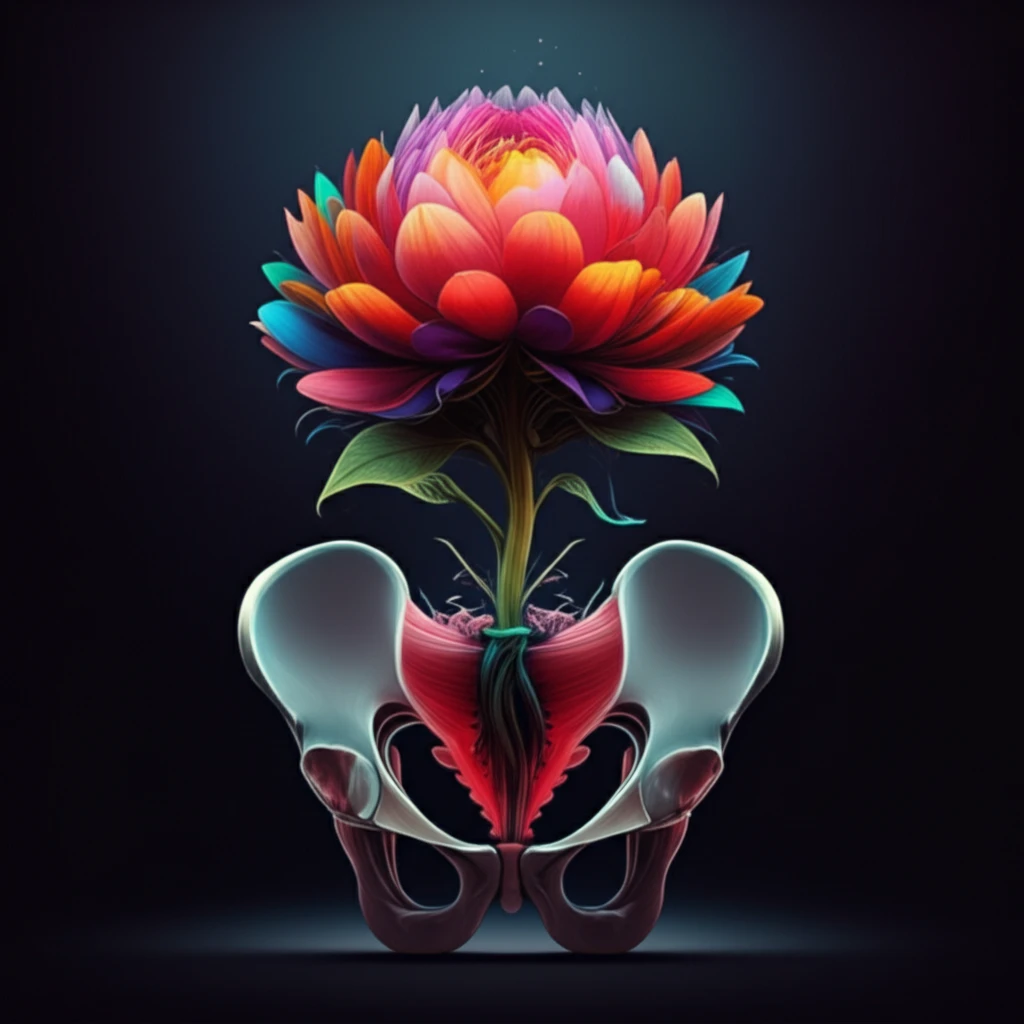 Blooming flower symbolizing pelvic floor health and empowerment.