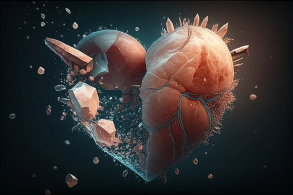 Dynamic salt crystals forming a heart, symbolizing the role of chloride and sodium in heart failure.