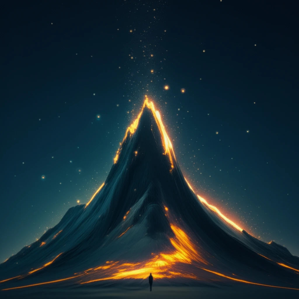 Surreal illustration of a unimodal distribution with data points representing variance.