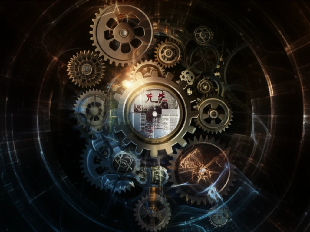 Interconnected gears representing industries, with the financial industry as a central gear.