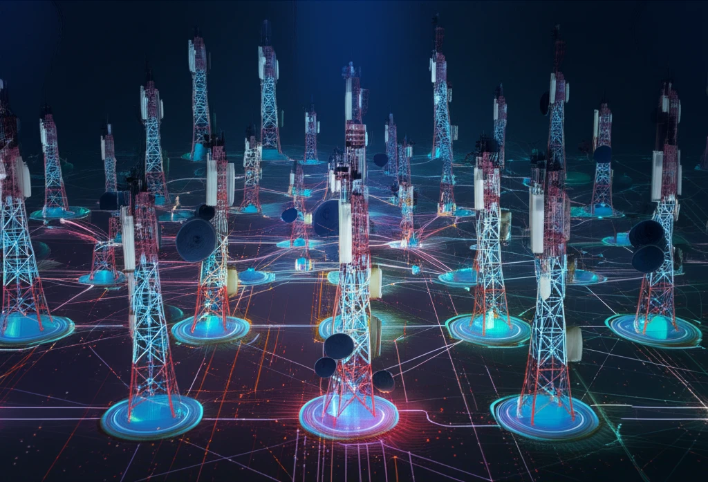 Indonesian telecommunications towers forming a Self-Organizing Map (SOM) grid