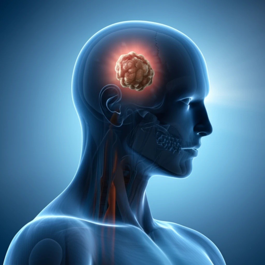 Illustration of melanoma tumor growth with contrasting light symbolizing early detection.