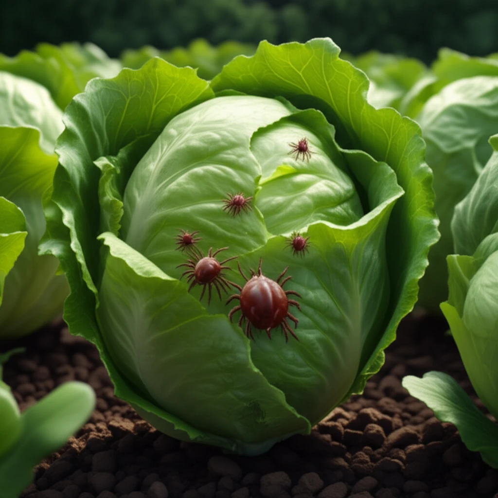 Lettuce shield protecting garden from spider mites.