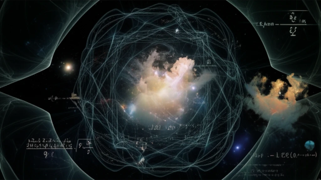 High-energy particle collision forming geometric patterns in space.