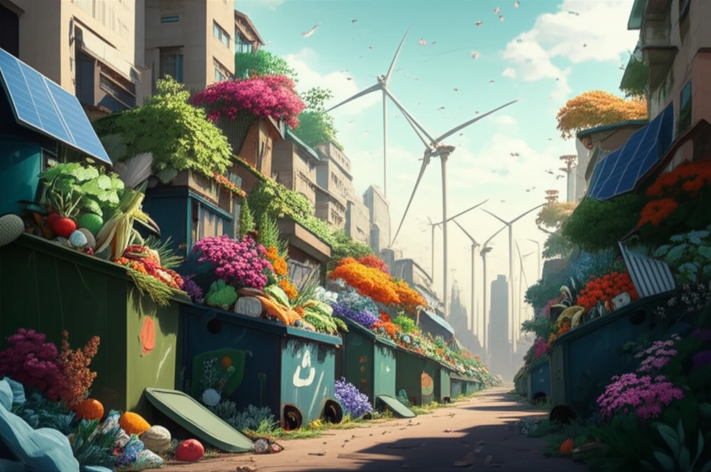 City transforming waste into a garden.