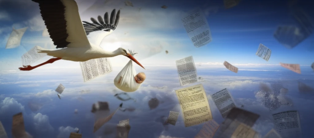 Surreal illustration representing the capture-recapture method in birth statistics.