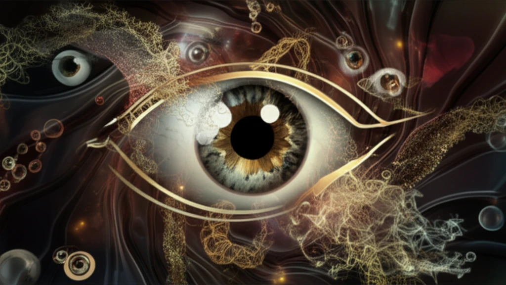 Surreal illustration symbolizing the protection of sight and the maintenance of balance within a cellular structure.
