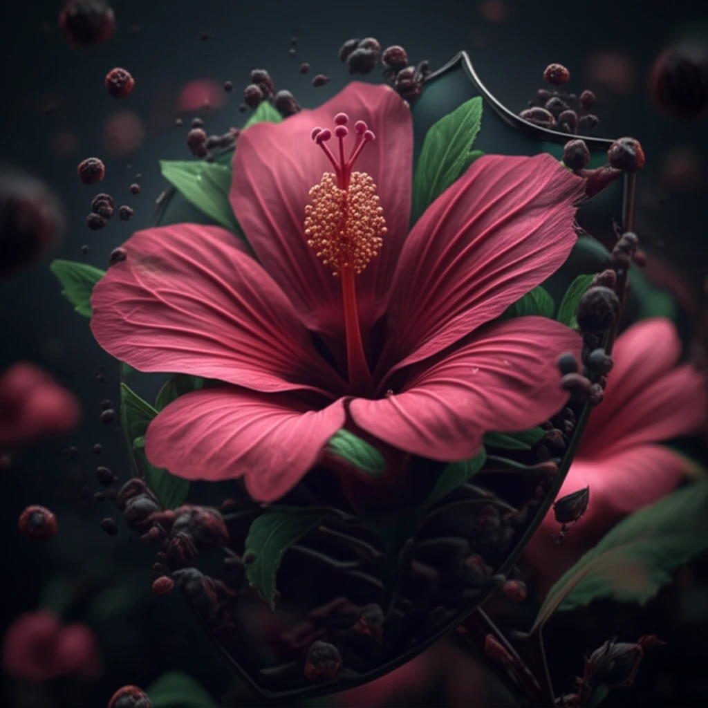 Roselle flower shielding against arsenic particles