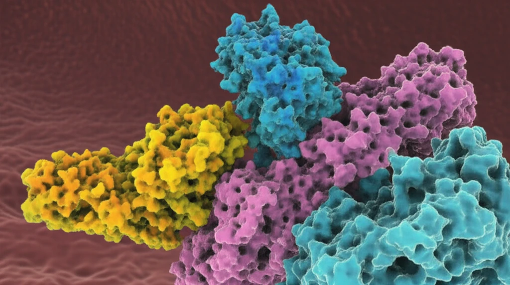 Microscopic view of MIF and D-DT proteins in a human lung.
