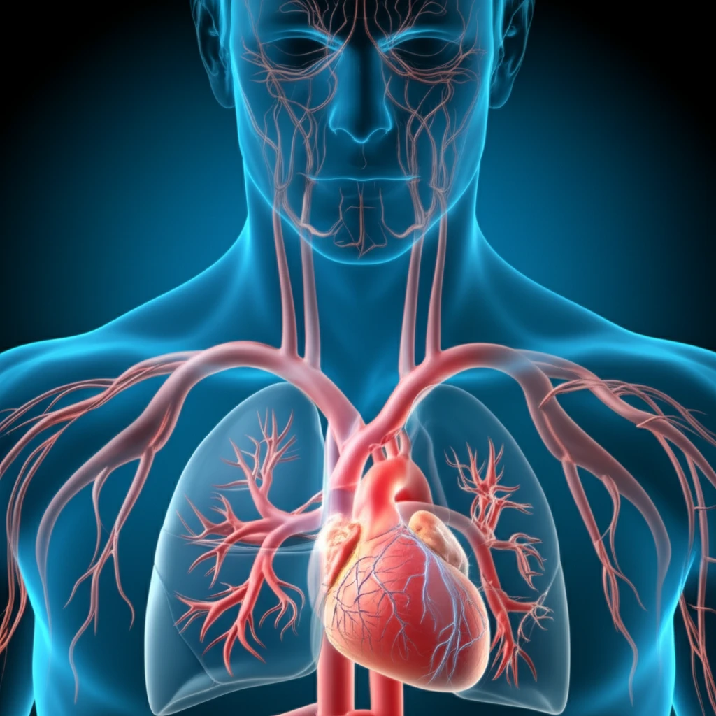 Illustration of a hybrid vascular graft integrated into the circulatory system.