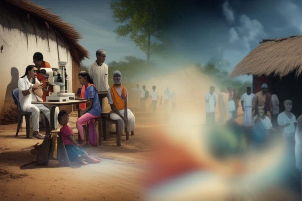 Community eye screening event in a rural village.