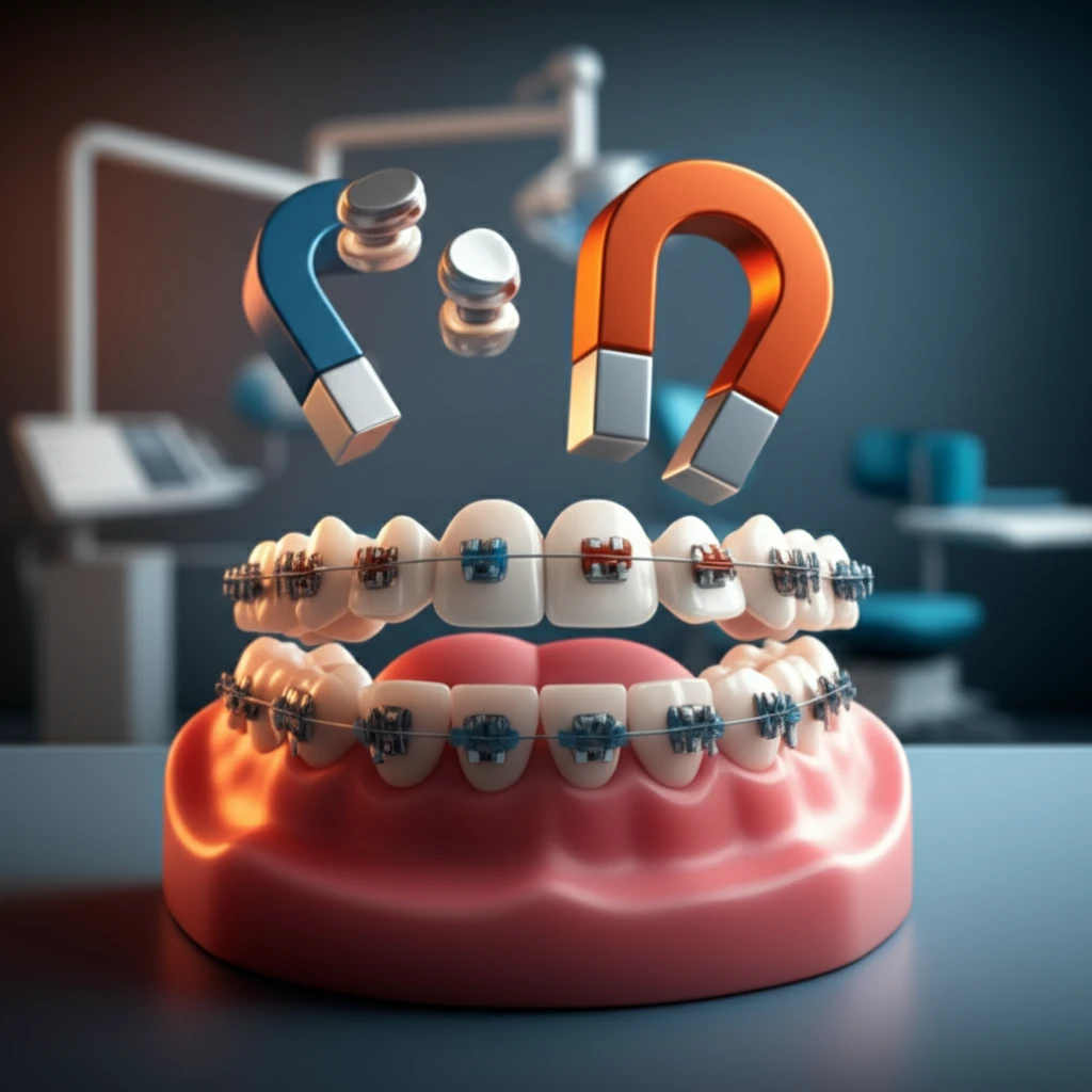 Comparison of magnetic bite-blocks and traditional orthodontic braces for open bite treatment.