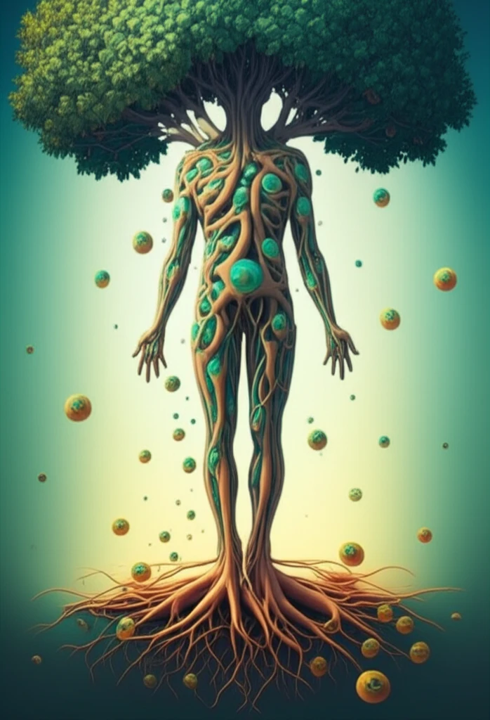 Surreal illustration of cell therapy and regenerative medicine