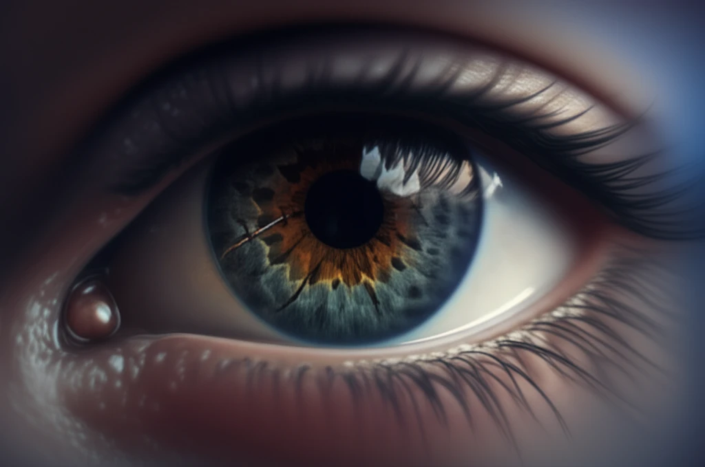 Eye with RK incisions and stabilizing suture