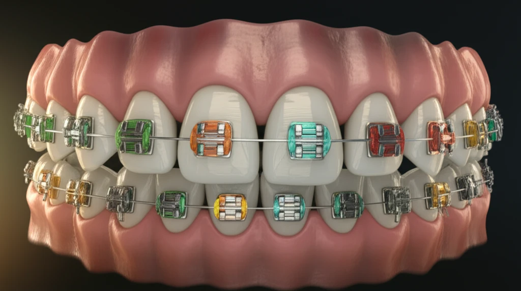 Orthodontic brackets changing color.