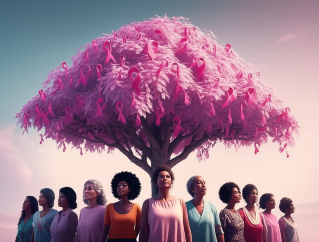 Symbolic image representing breast cancer prevention and awareness.